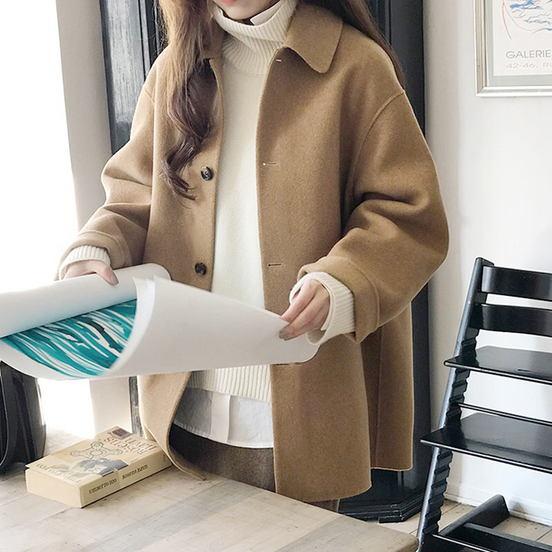Tailored Coat Wool - Zoki Autumn Faux Wool Coat Women
