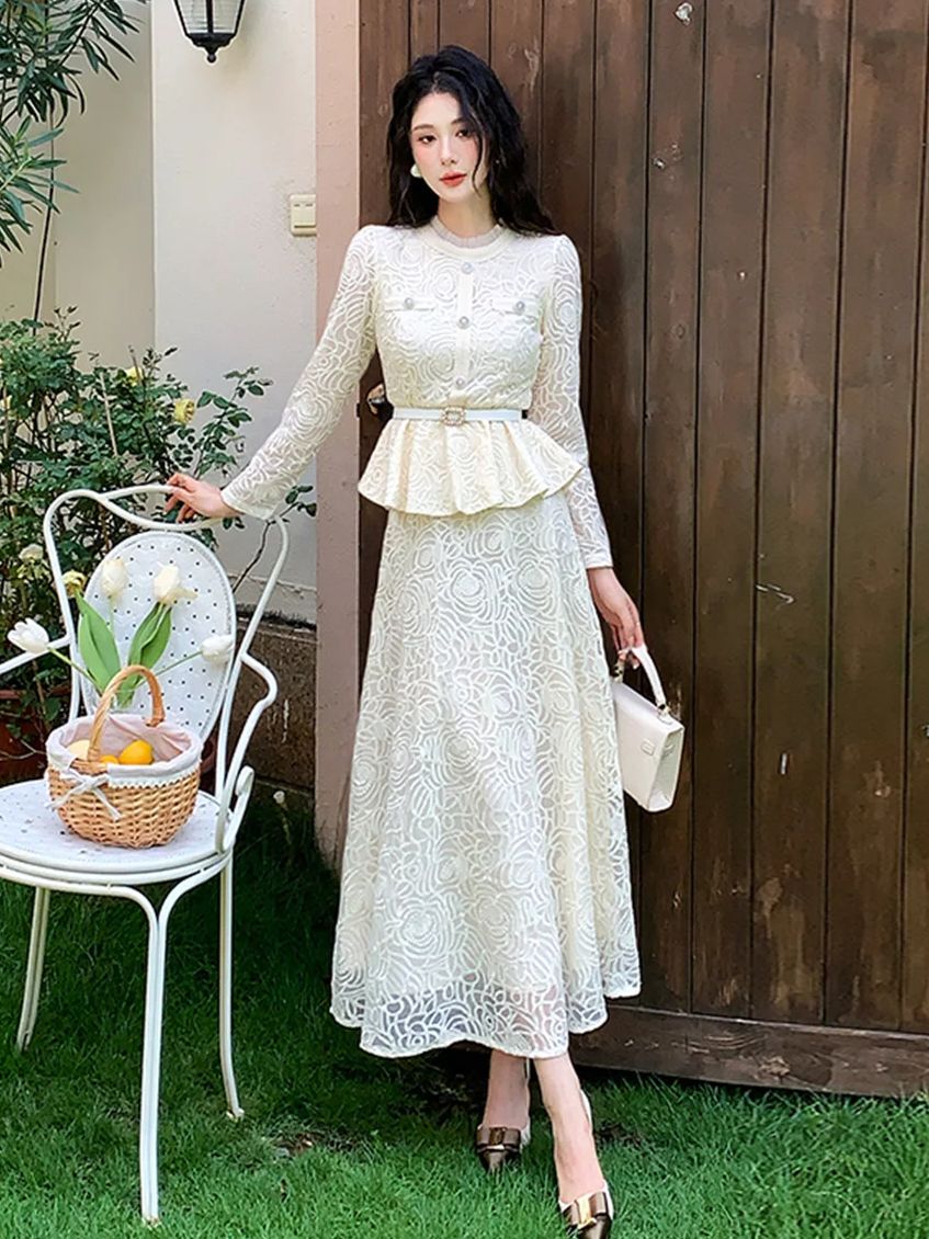 Formal Dress Female - Formal Luxury Evening Lace Two Piece