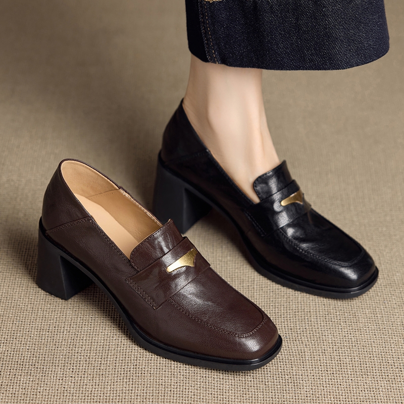Formal Dress Female - AIYUQI Women's Loafers Thick-soled Retro slip-on