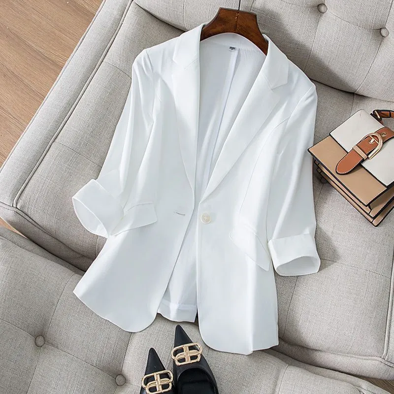 Women Formal Wear Korean - Jacket Women's Clothing Slim Fit Diamond