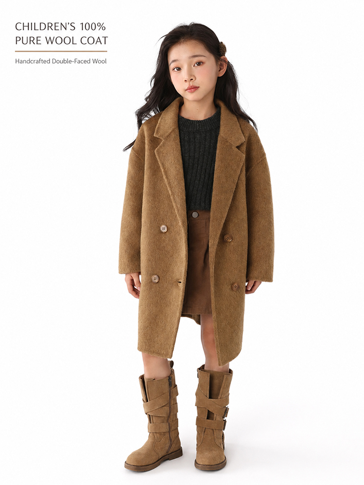 Tailored Coat Wool - Children 100% Pure Wool Double-Faced Coat