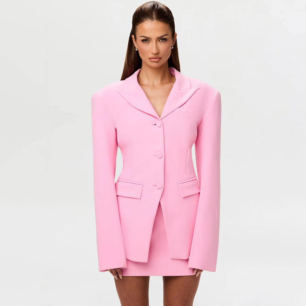 Women Formal Wear Shirt And Pant - Lively Pink Women's 2Pic Suit Set
