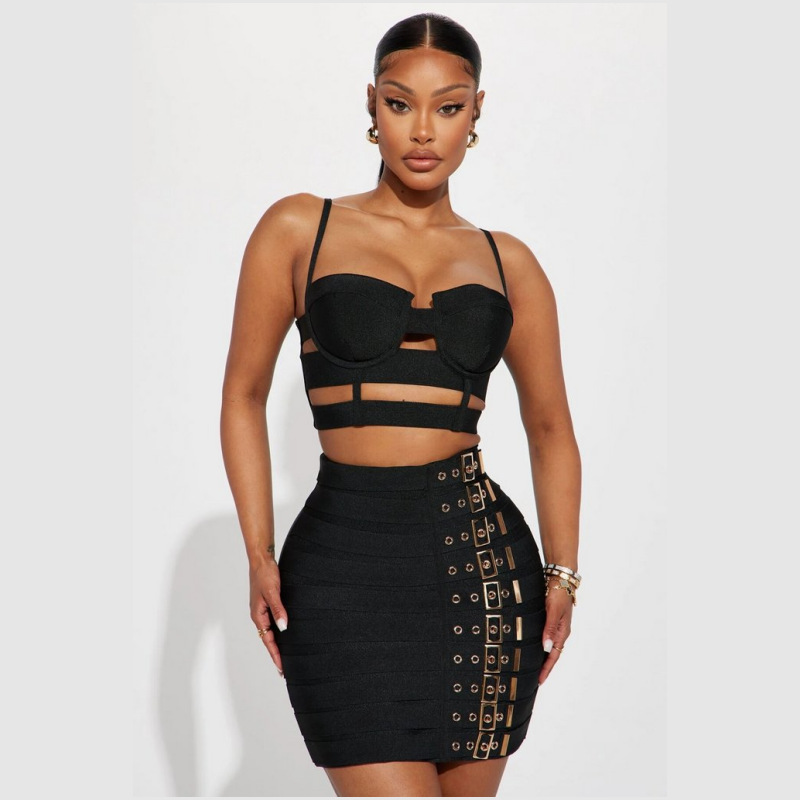 Women Formal Wear Belt - Black White Bandage Women Prom Dress