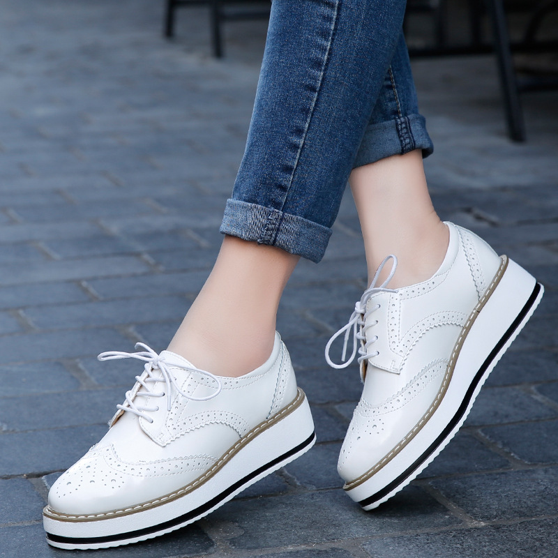 Formal Dress Female - Women Loafers Shoes Leather Thick Heels