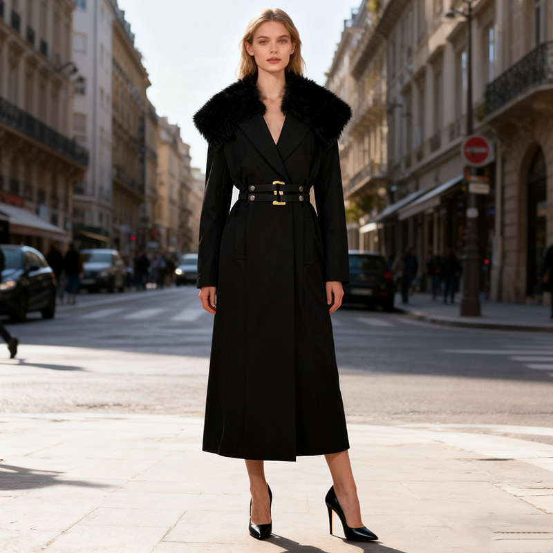 Women Formal Wear Belt - Fur Women Coat Windbreaker Belted Warm