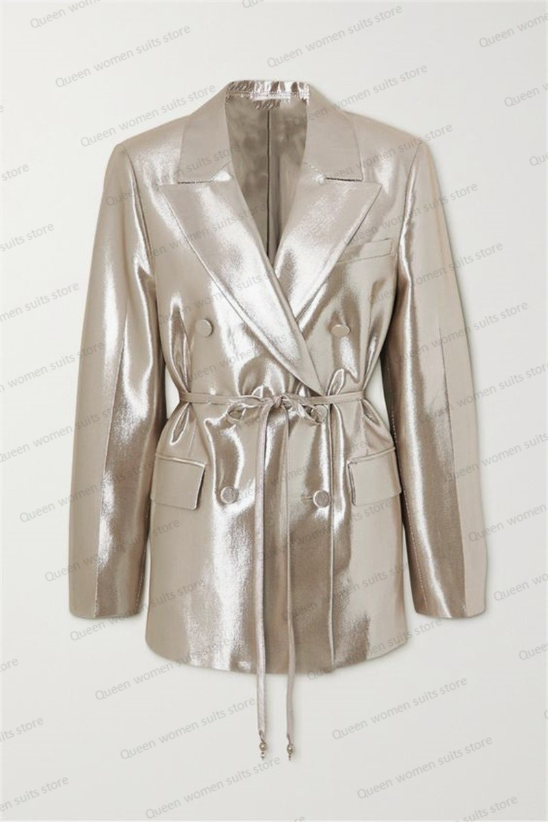 Shiny Satin Wedding Women Suit - Women Formal Wear Belt review and price