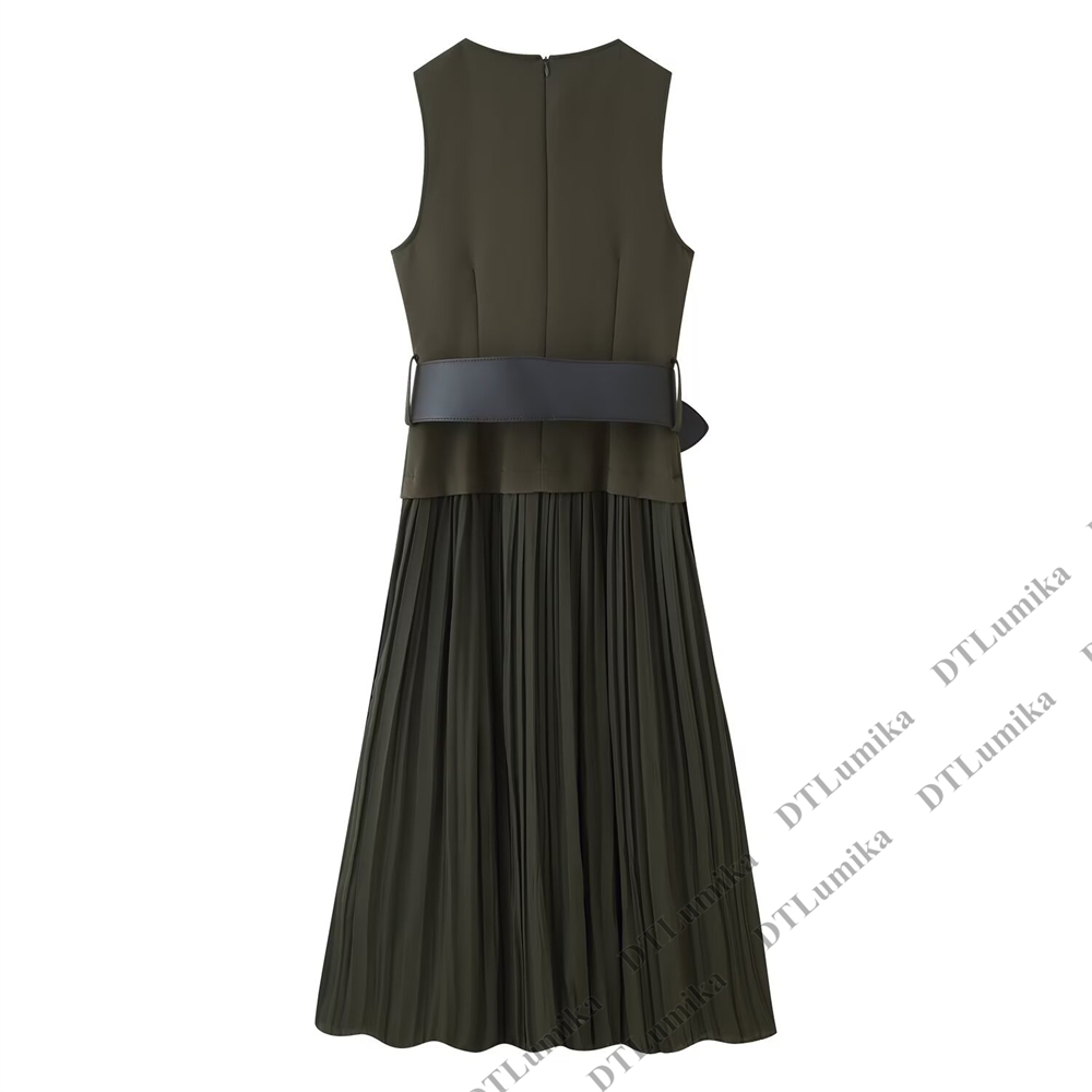 Women’s Olive Green Sleeveless - Women Formal Wear Belt review and price