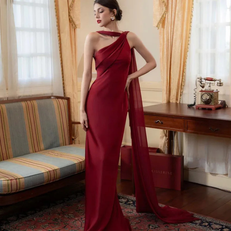 Satin One Shoulder Mermaid Max - Formal Dress Female review and price