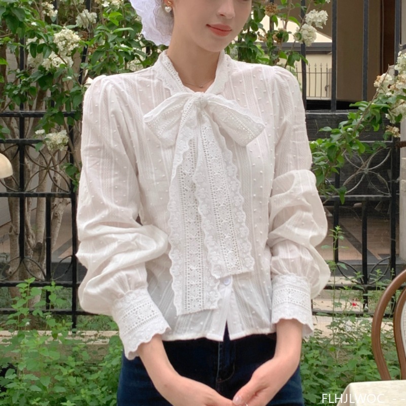 Retro Vintage Lace Bow Tie Top - Formal Wear Japan Women review and price