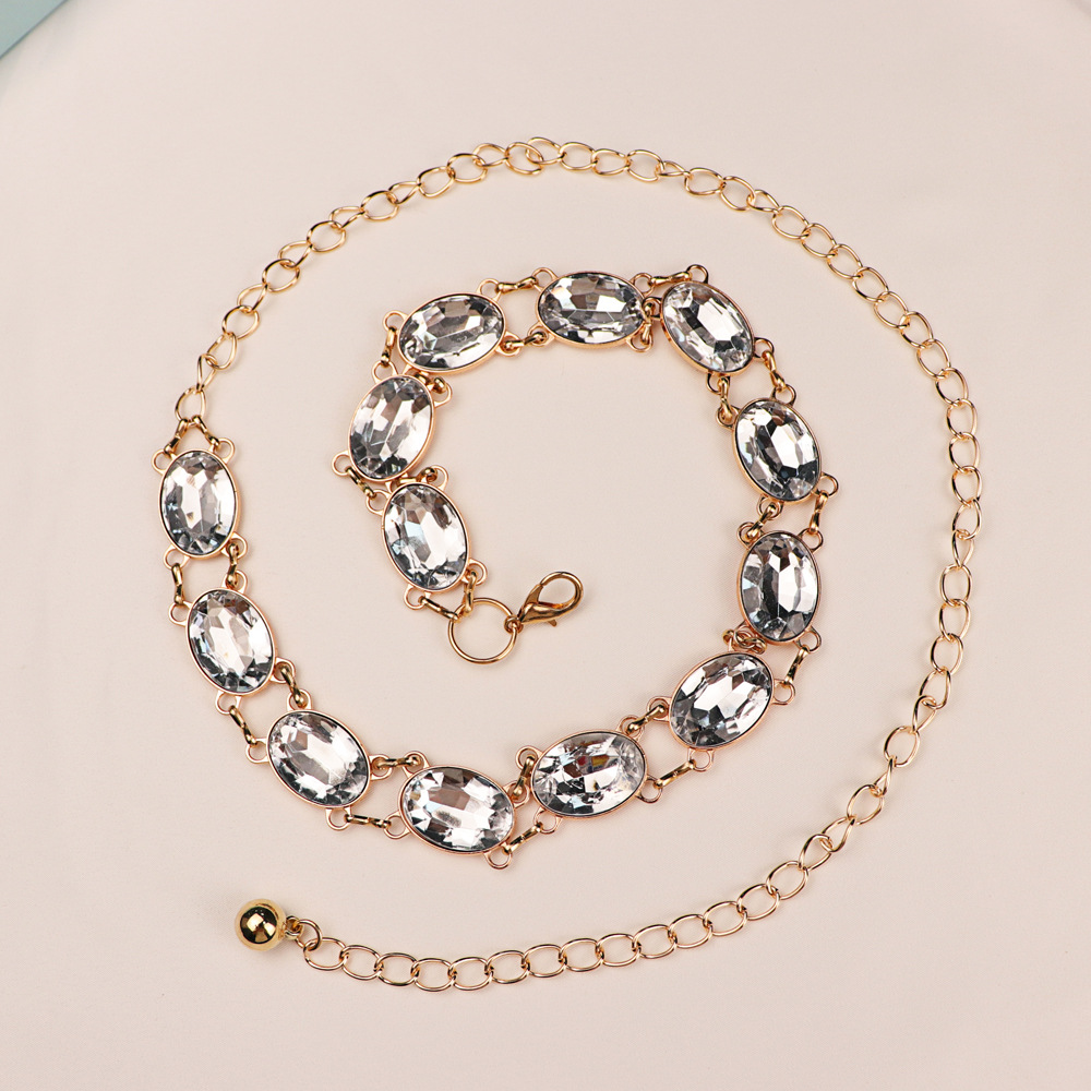 Chic Rhinestone Waist Chain Wo - Women Formal Wear Belt review and price