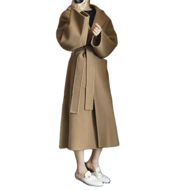 Elegant Women's Long Coat 100% - Women Formal Wear Belt review and price