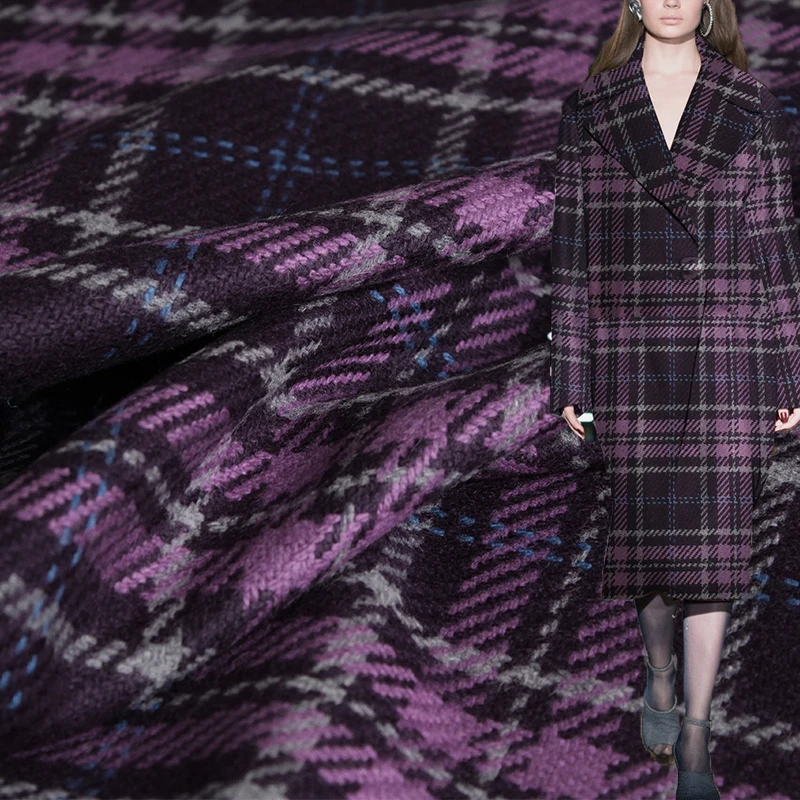 Redraspberry Purple Plaid Twee - Tailored Coat Wool review and price