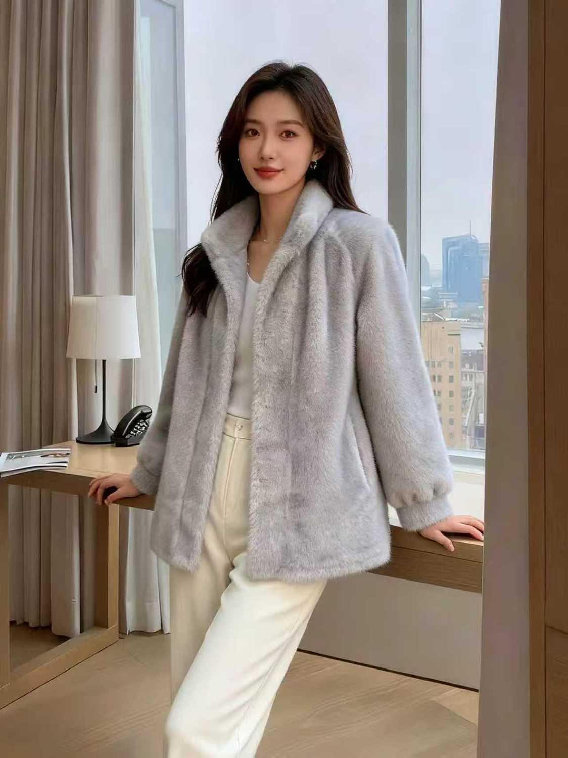 Faux Fur Mink Coats Womens Aut - Tailored Coat Wool review and price