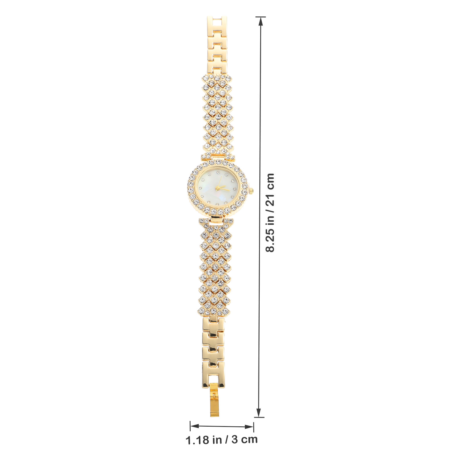 Shiny Golden Rhinestone Watch  - Women Formal Wear For Meeting review and price