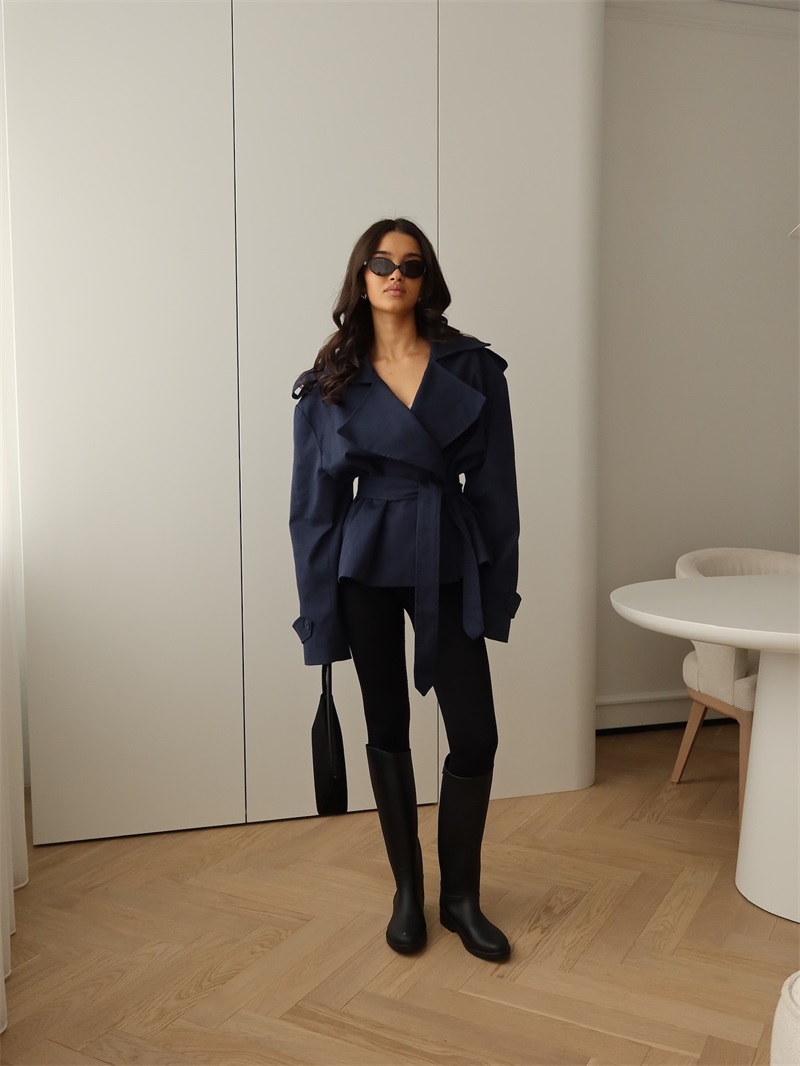 Autumn Navy Blue Women Suit 1  - Women Formal Wear Belt review and price