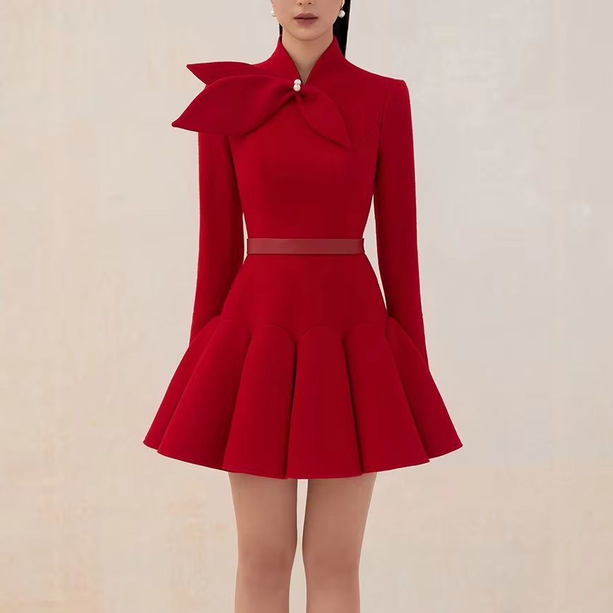 tailor shop light red wool dre - Formal Dress Female review and price