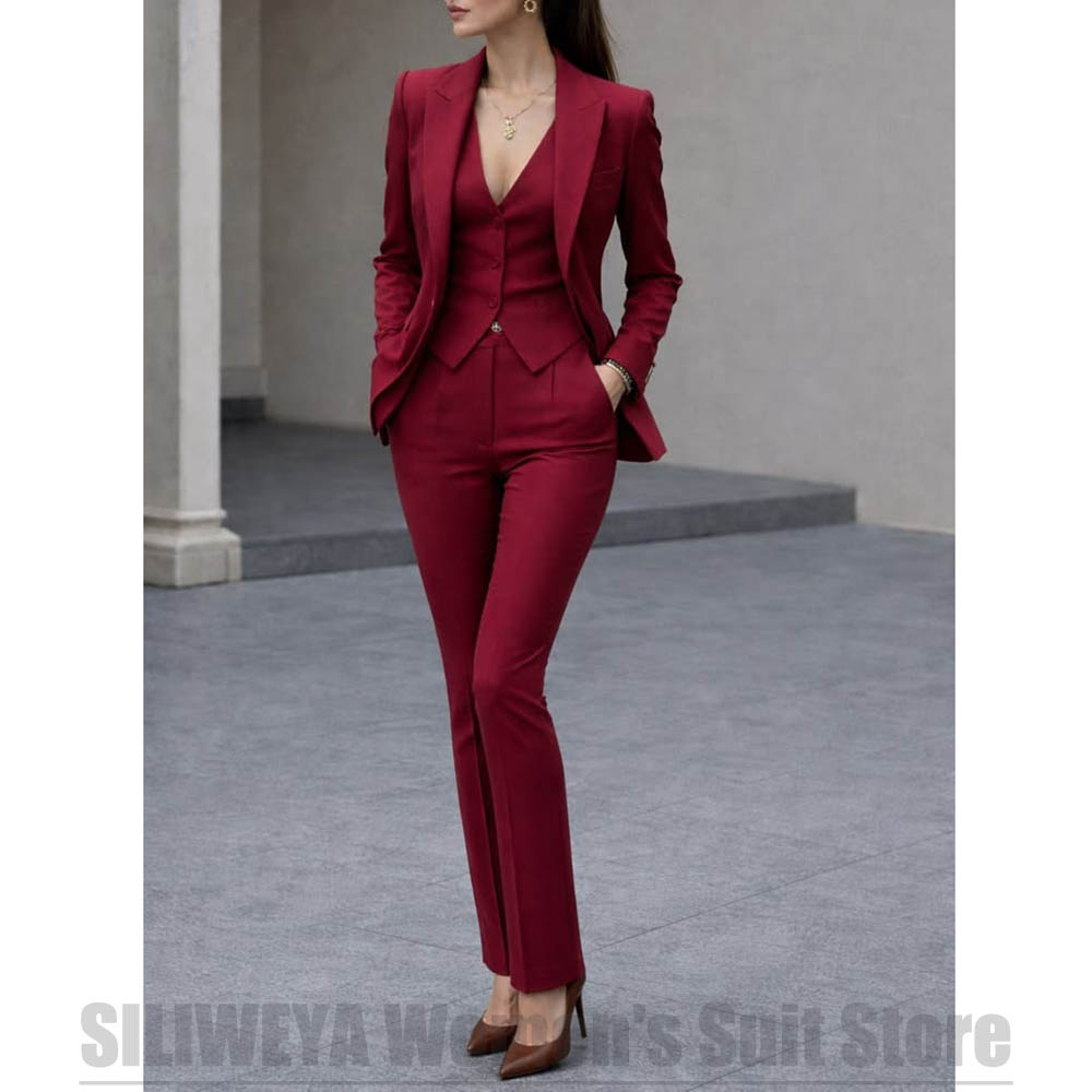 Women 3 Piece Suit Set Blazer  - Women Formal Wear Shirt And Pant review and price